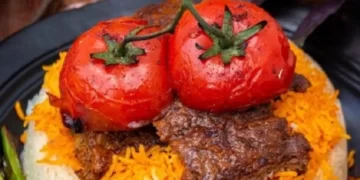 کباب ماهیتابه گوشت و بادمجان