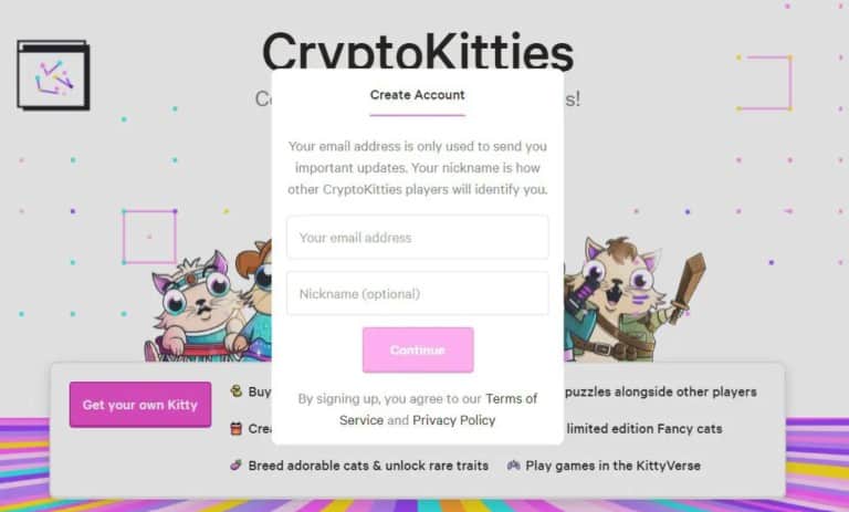 CryptoKitties را ثبت کنید