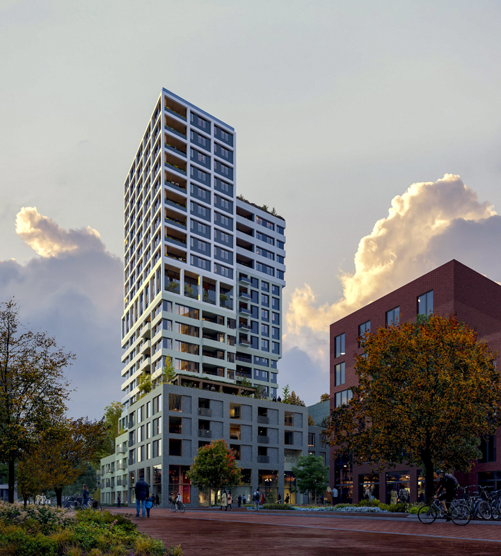 برج چوبی Nachteiland در محله Sluisbuurt آمستردام هلند شامل یک ساختمان پایه است که از چندین بلوک کنار هم قرار گرفته تشکیل شده است.