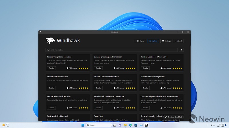 برنامه مد Windhawk برای ویندوز ۱۱ از حالت بتا خارج