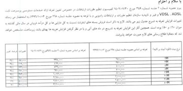 تعرفه اینترنت ثابت هم ۳۴ درصد افزایش یافت | سازمان تنظیم مقررات: چیز جدیدی نیست