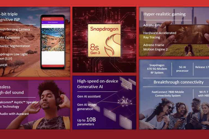 تراشه Qualcomm Snapdragon 8s Gen 3 با هوش مصنوعی داخلی