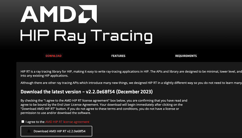 کتابخانه های AMD منبع باز Ray Tracing برای HIP