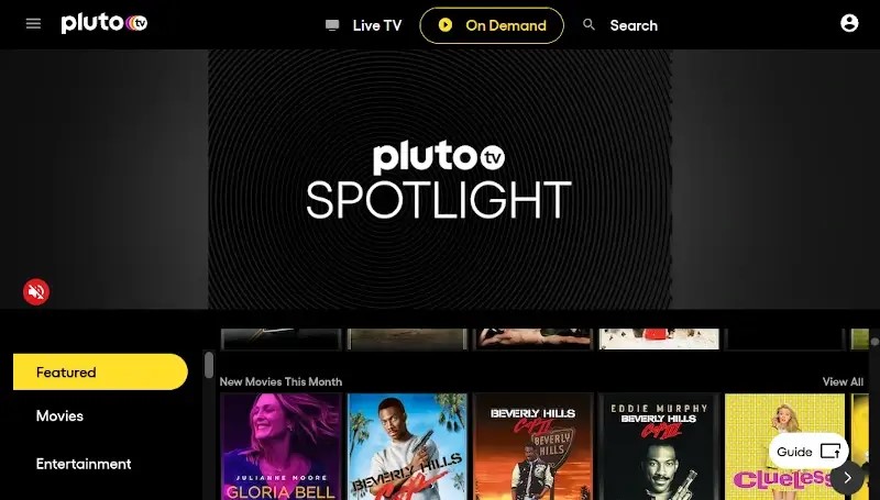 برنامه پخش رایگان فیلم: Pluto TV