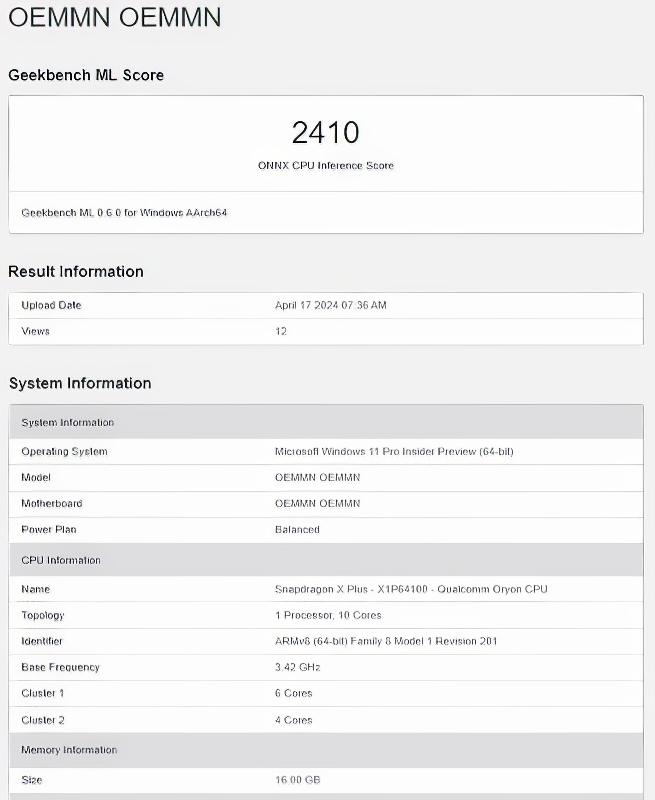 1713853751 179 نتایج امیدوارکننده اسنپدراگون ایکس پلاس در بنچمارک Geekbench 6