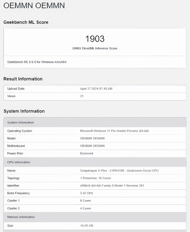 نتایج امیدوارکننده اسنپدراگون ایکس پلاس در بنچمارک Geekbench 6