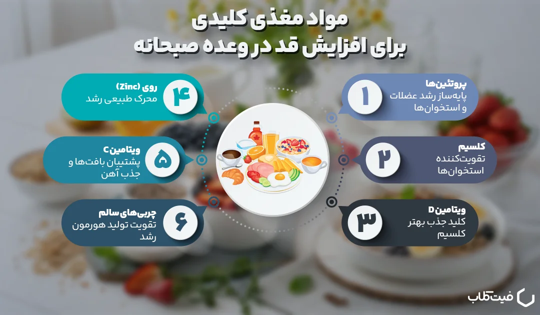 مواد مغذی کلیدی برای افزایش ارتفاع در وعده غذایی صبحانه