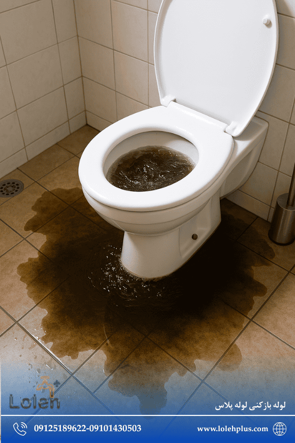 بعد از بارندگی آب فاضلاب بالا زد