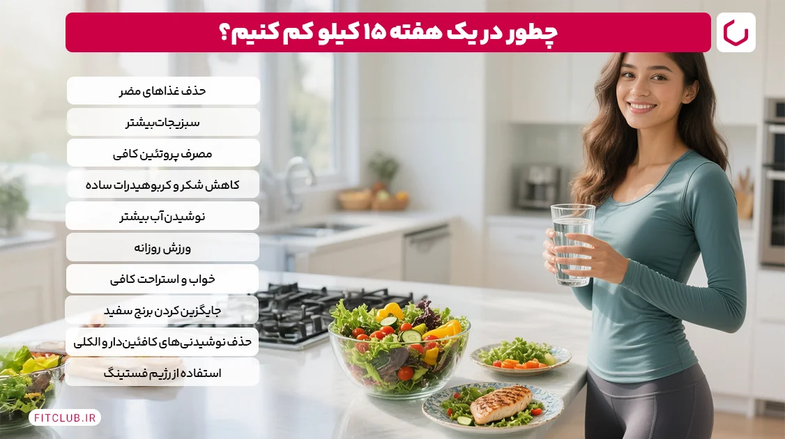 چگونه در یک هفته 15 کیلو وزن کم کنیم؟ | باشگاه تناسب اندام