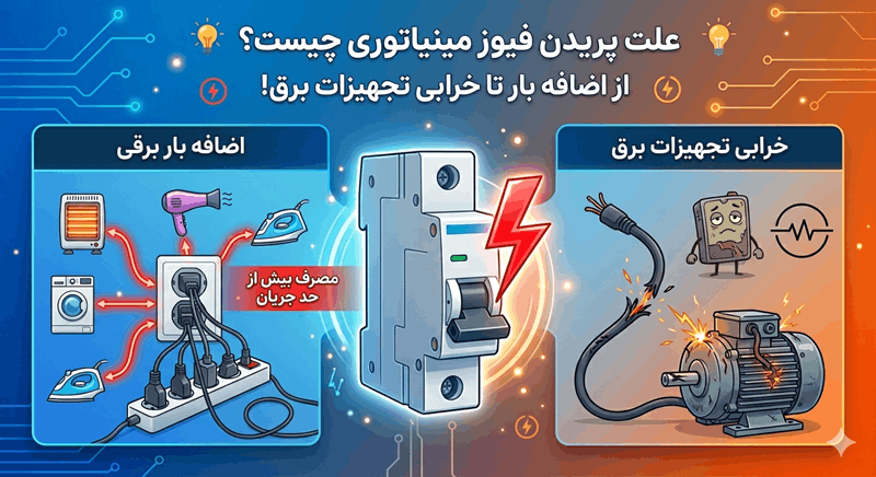 علت پریدن فیوز مینیاتوری چیست؟ از اضافه بار تا خرابی تجهیزات برق! 2 علت پریدن فیوز مینیاتوری چیست؟ از اضافه بار تا خرابی تجهیزات برق!