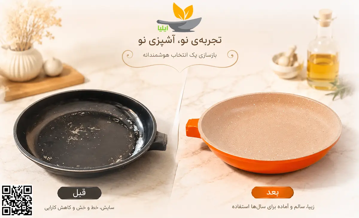 تصویر قبل و بعد از بازسازی تفلون ایلیا