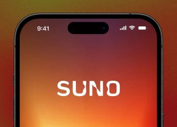 تصویری از لوگوی Suno روی تلفن همراه