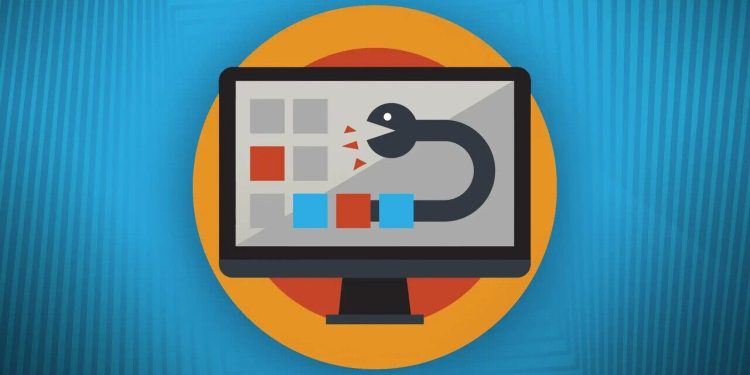 تصویری از یک بدافزار مخرب روی مانیتور