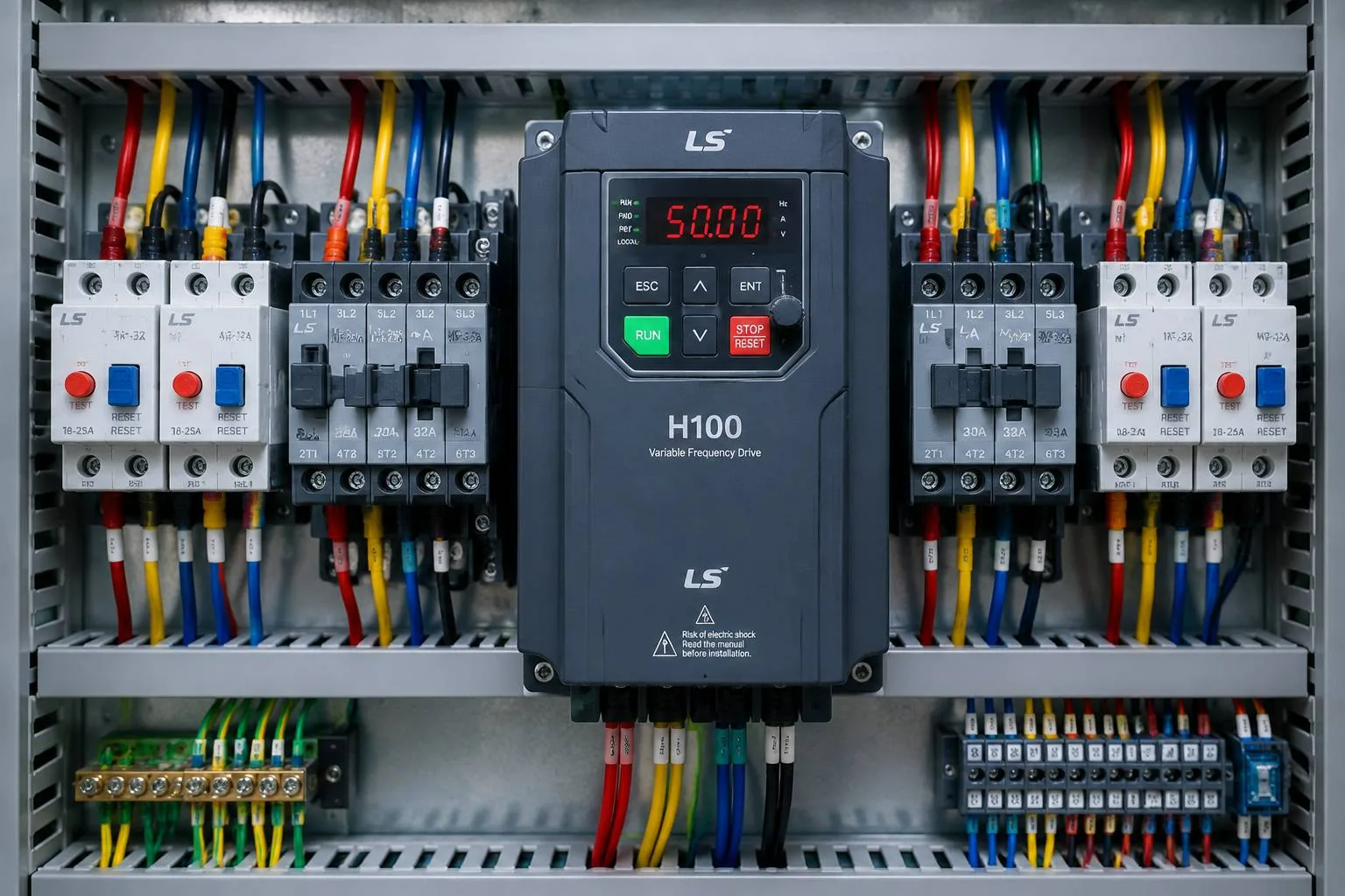 نصب درایو LS سری H100 در پانل بوستر پمپ صنعتی