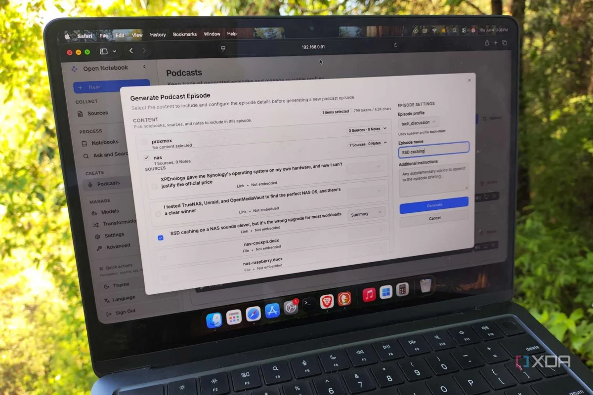 رابط کاربری Notebook را برای مدیریت منابع تحقیقاتی باز کنید