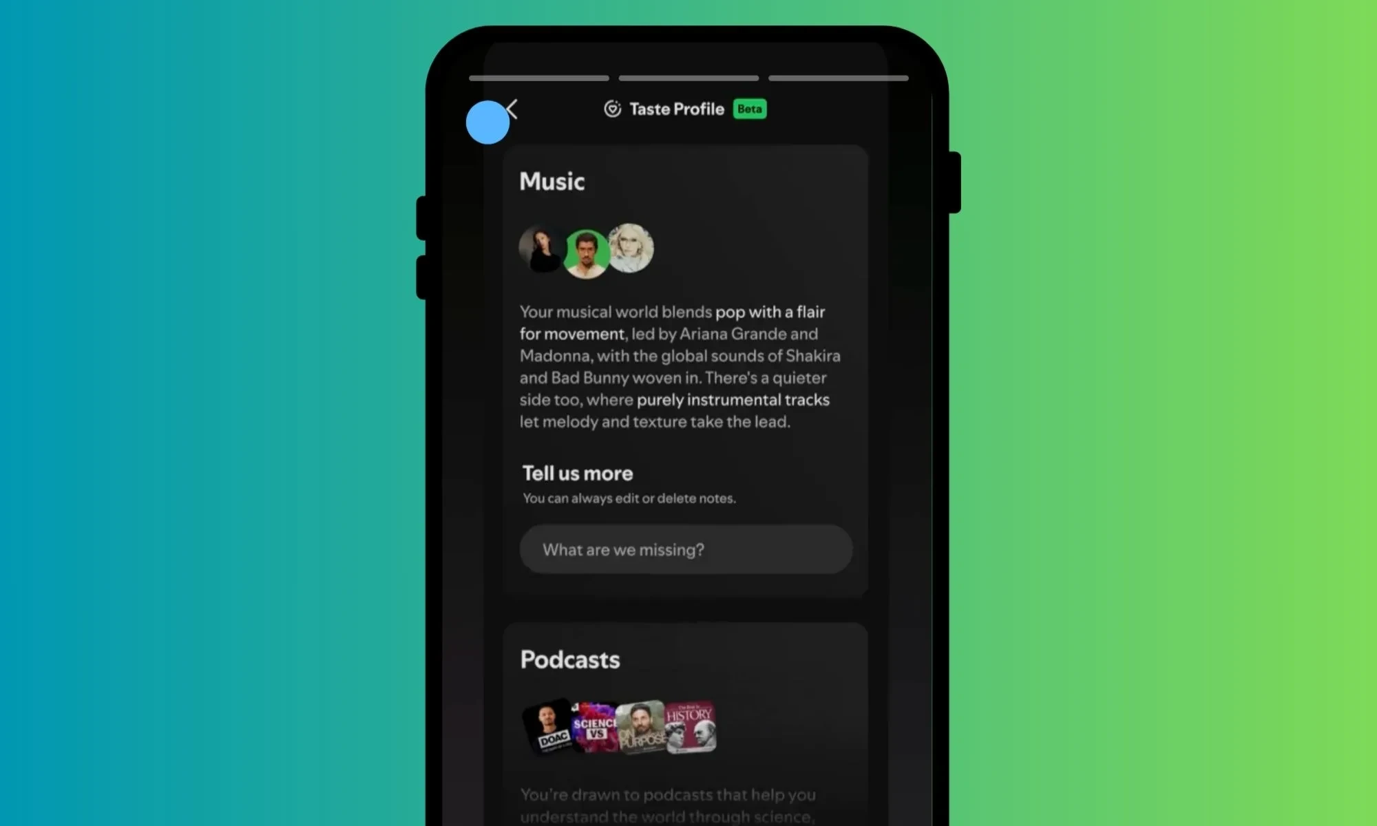 ویژگی جذاب Taste Profile به Spotify آمد. پایان دادن به موسیقی و پیشنهادات پادکست نامربوط 9 ویژگی جذاب Taste Profile به Spotify آمد. پایان دادن به موسیقی و پیشنهادات پادکست بی ربط