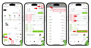آموزش معاملات نقطه ای در نسخه موبایل xt Exchange
