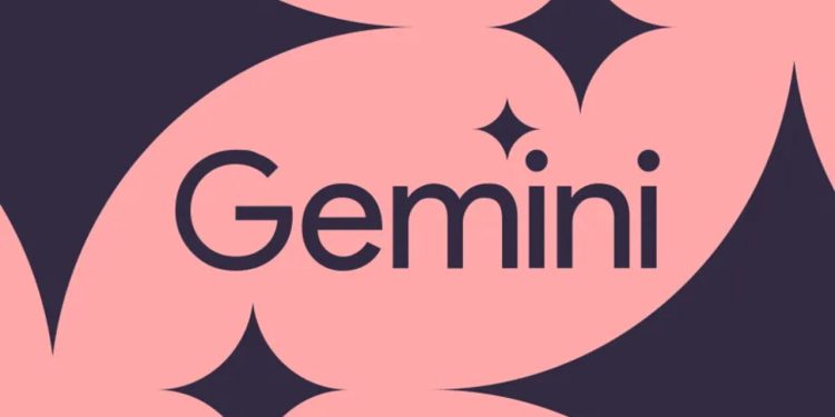 گوگل تلاش می کند با عرضه اولیه Gemini 4 به مسابقه هوش مصنوعی بازگردد 1 لوگوتایپ سرمهای رنگ Gemini در میان پسزمینه صورتی ملایم با الگوهای انتزاعی منحنی و ستارههای چهارپر درخشان هوش مصنوعی.