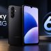 Samsung Galaxy A18 4G promo with a back view of the phone and a front display, plus a '6 years of updates' badge and review button