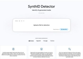 تصویری از فضای وب‌سایت SynthID گوگل