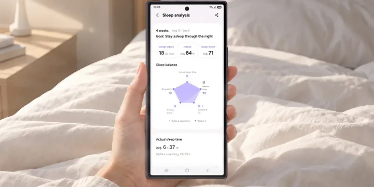 آپدیت جدید Samsung Health; ویژگی Sleep Coaching تنها با 3 روز داده خواب فعال می شود 1 آپدیت جدید سامسونگ هلث؛ قابلیت Sleep Coaching تنها با ۳ روز داده خواب فعال میشود