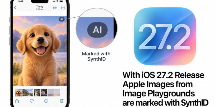 تصاویر هوش مصنوعی در iOS 27.2 به واترمارک اختصاصی گوگل مجهز می‌ شوند