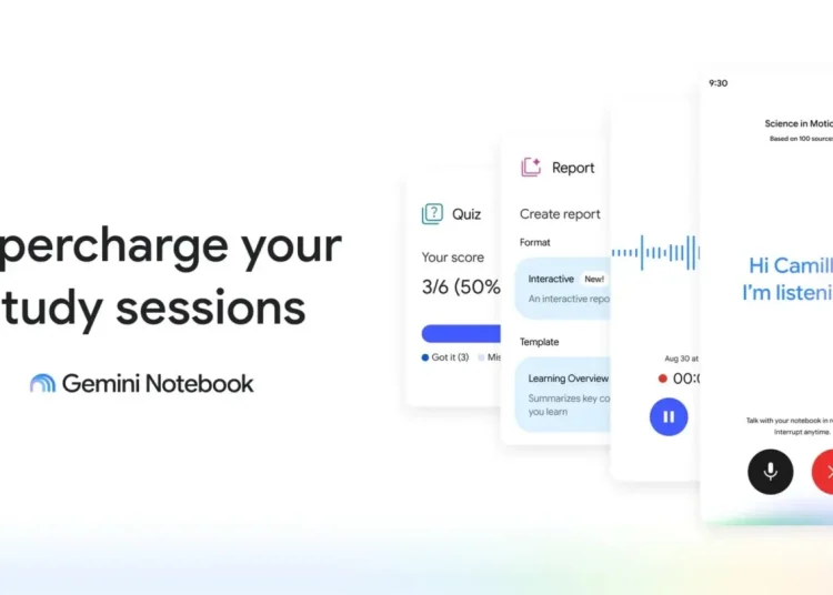 امکان ضبط مستقیم جلسات و سخنرانی‌ ها بدون نیاز به آپلود در جمنی نوت‌بوک (Gemini Notebook) فراهم شد