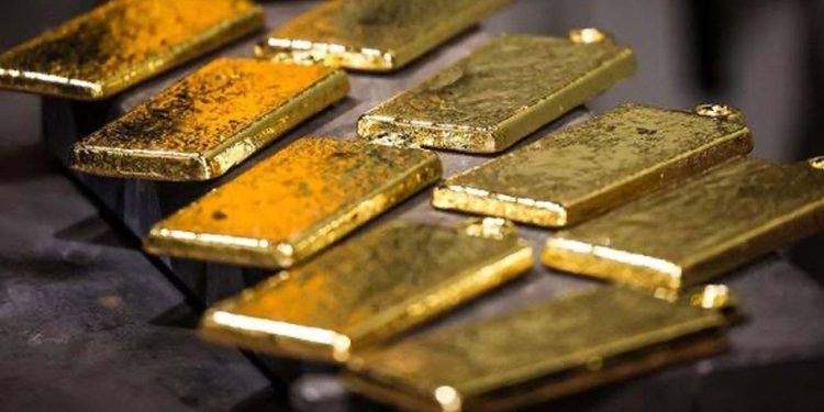 How much was the price of gold per ounce today
