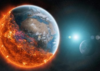 دانشمندان تاریخ آخرالزمان را محاسبه کردند. و آن تاریخ ماه آینده است 13 A fiery, lava-covered planet next to a blue-green Earth-like world with a bright star in the distance.