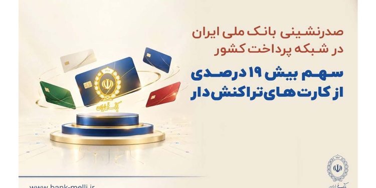 پیشتازی بانک ملی ایران در شبکه پرداخت کشور/ سهم بیش از 19 درصد از کارت های تراکنش 1 پیشتازی بانک ملی ایران در شبکه پرداخت کشور سهم بیش