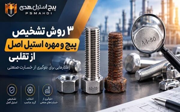 ۳ روش تشخیص پیچ و مهره استیل اصل از تقلبی